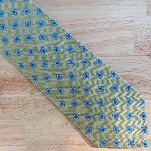 Elegant Gold and Blue Floral Men's Tie by Brooks Brothers